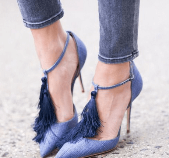 sapato jeans feminino